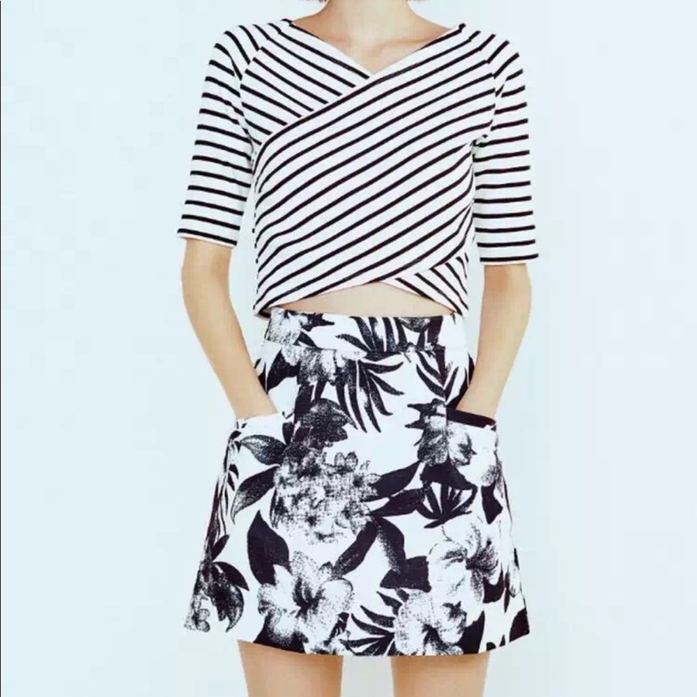 white black vintage skirt set